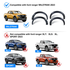 Fender Flares Matte Black Guard Trim Fits To Ford Ranger The Next Gen 2022 Onward