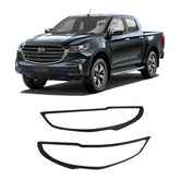 Headlight Head light Covers For Mazda BT-50 2020- 2024 Matte Black Trims