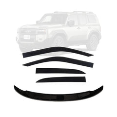 Toyota LandCruiser Prado 250 Bonnet Protector & Weathershields Combo 2024+ | Full Protection Kit