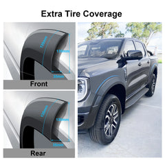 Premium Fender Flares Matte Black Guard Trim Fits To Ford Ranger OEM The Next Gen 2022-2025