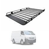 Aluminium Tradesman Roof Rack For Toyota Hiace 1988-18 Alloy 2400x1464mm - 25cm brackets