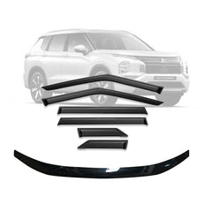 Mitsubishi Outlander Bonnet Protector & Weathershields Combo 2021–2025 | Full Protection Kit