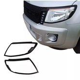 Matte Black Head lights Trim Cover to suit Ford Ranger PX I 2012-2015
