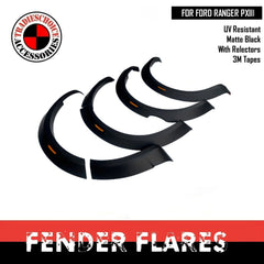 MATTE BLACK OEM FENDER FLARES WITH INDICATOR REFLECTOR FITS RANGER PXIII 2018-2022