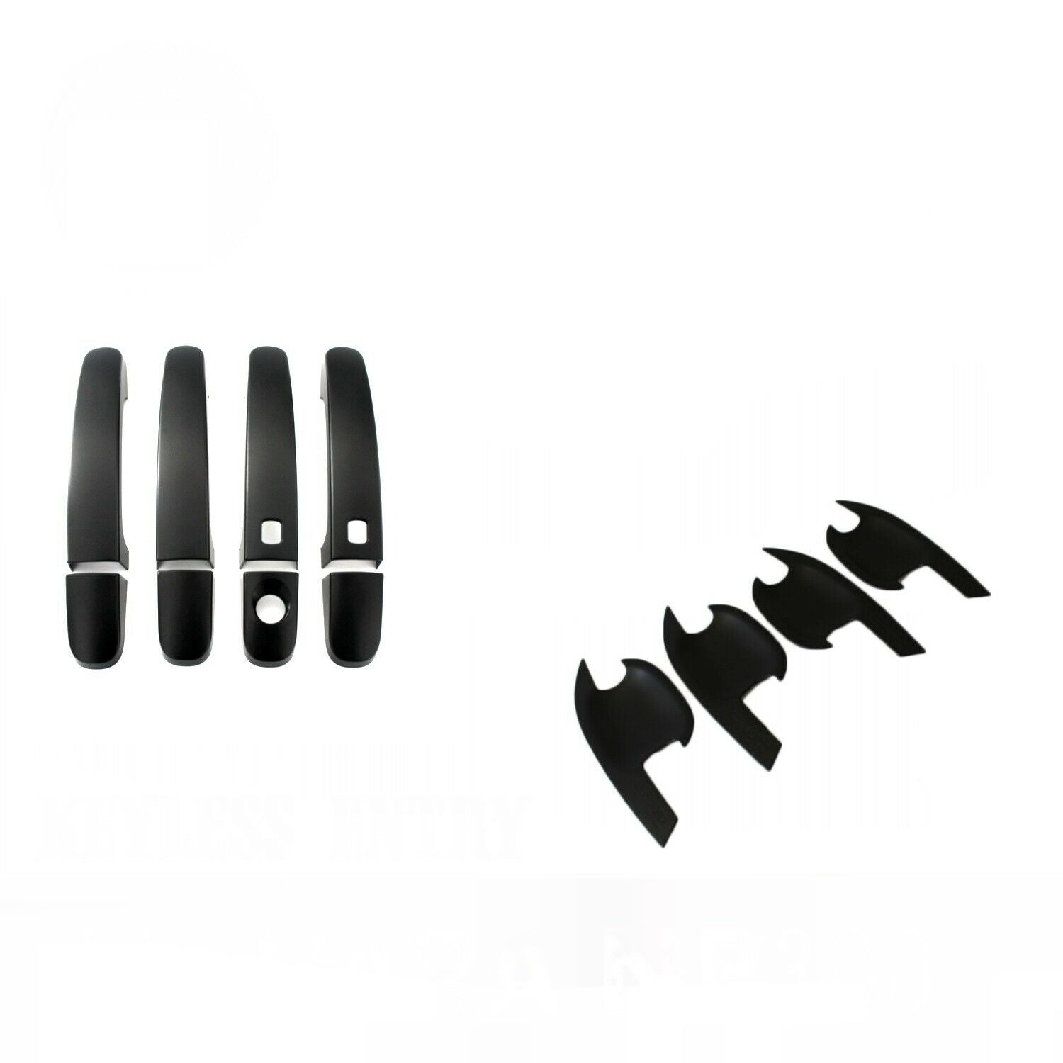 Door Handle Cover + Guards Trim Combo to suit Nissan Navara NP300 15-20 Keyless