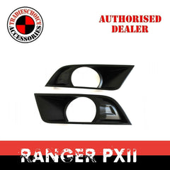 Fog Light Cover Trim Matte Black to suit Ford Ranger PX2 2015-2018