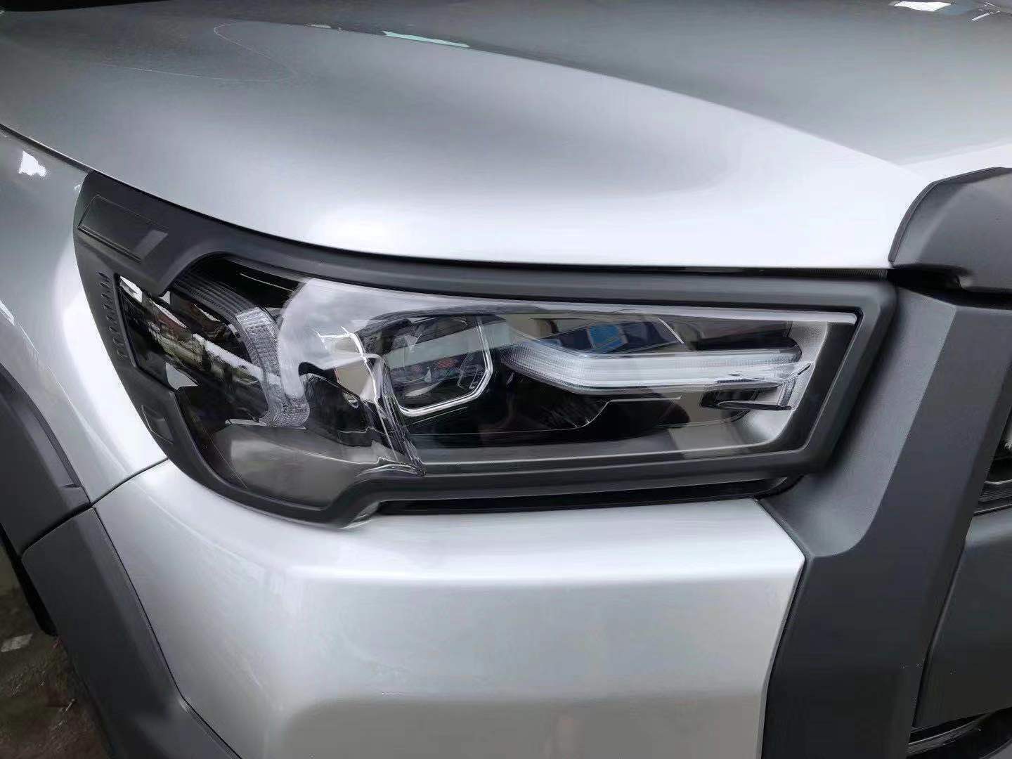 Matte Black Head lights Trim Cover to suit Toyota Hilux SR5 Rogue 2020 2021+