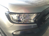 Matt Black Head Light Cover Trim to suit Ford Ranger MK2 Everest 2015-2018