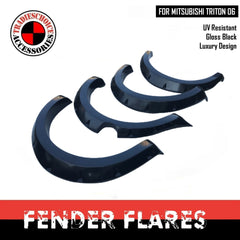 POCKET FENDER FLARES WITH SUITABLE FOR MITSUBISHI TRITON 2006 - 2015 MN ML