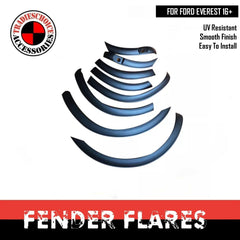 OEM MATTE BLACK FENDER FLARES FOR FORD EVEREST 2016 2017 2018 2019 + with Sensor Holes