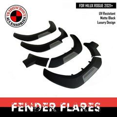 LUXURY FENDER FLARES SUITABLE FOR TOYOTA HILUX ROGUE 2021 ONWARDS