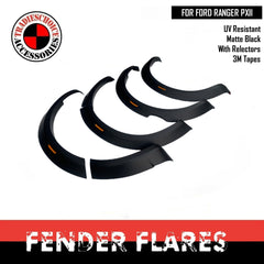 MATTE BLACK OEM FENDER FLARES WITH INDICATOR REFLECTOR FITS RANGER PXII 2015-2018