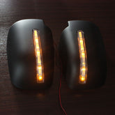 Door Mirror Cover Trim Matte Black with LED Light to suit Triton ML 06-09