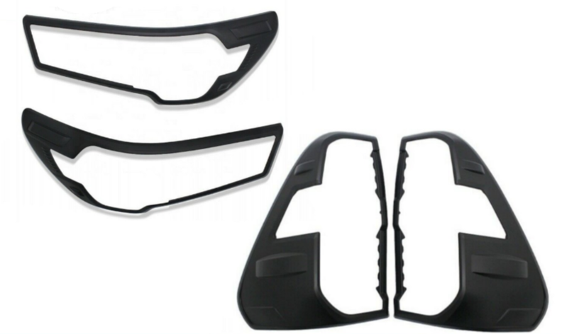 Black Front Rear Tail Light Lamp Cover For Toyota Hilux Mk3 2020 2021 2022 SR5 A