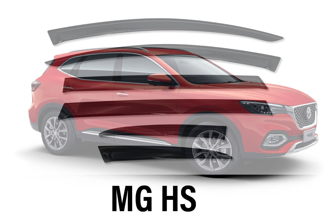 Injection Weathershields, Weather Shields for MG HS 2019 onwards Window Visors Stainless Steel