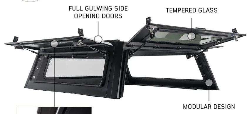 Ssangyong Musso LWB Gen 2 Aluminum Ute Tube Canopy Heavy Duty Suit 2018 Onwards