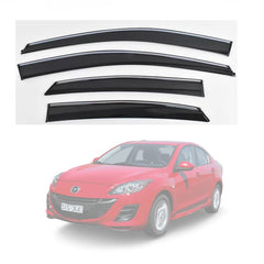 Weathershields Window Visors for Mazda 3 BL Sedan 2009–2013 | 4-Piece Slimline Smoke Tint Set