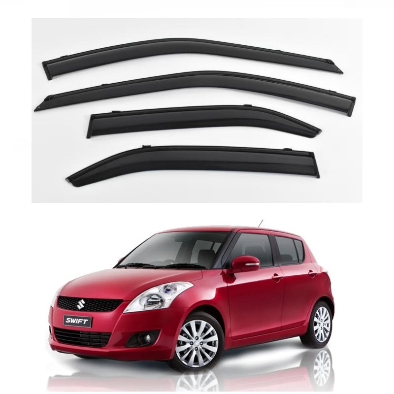 Weathershields Window Visors for Suzuki Swift FZ 2011–2017 | 4-Piece Slimline Smoke Tint Set