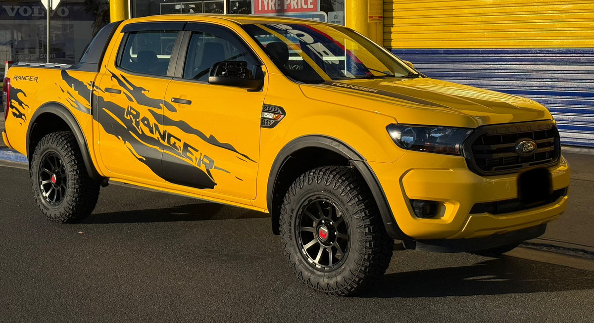 SLIM FENDER FLARES SUIT FORD RANGER PX 3 2018 Onwards BLACK