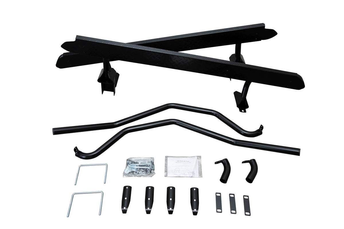 Heavy Duty Black Side Steps With Brush Bars Suitable For Toyota Hilux 2015-2024