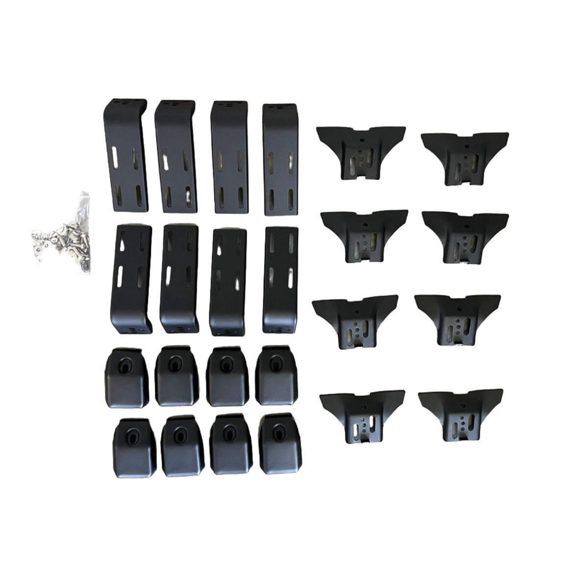Universal Roof Rack Brackets for Rain Gutter Mounts - Set of 8 (20cm)
