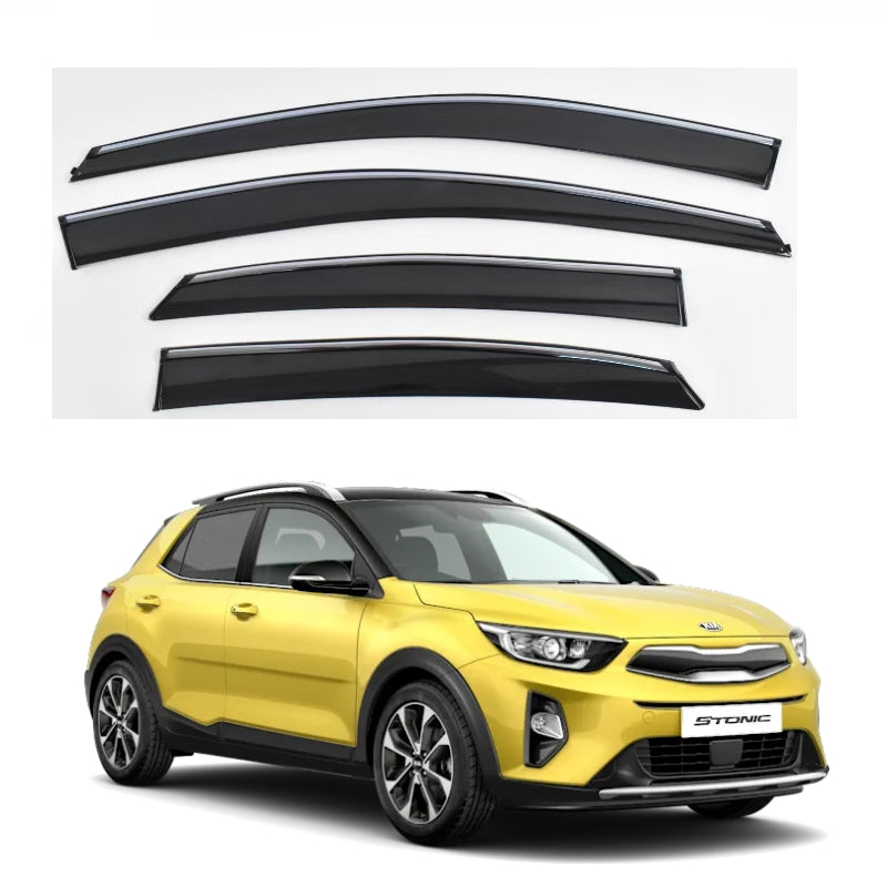 Weathershields Window Visors for Kia Sonet 2021 Onwards | 4-Piece Slimline Smoke Tint Set