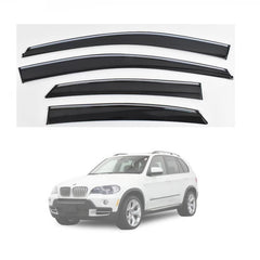 Weathershields Window Visors for BMW X5 E70 2007–2013 | 4-Piece Slimline Smoke Tint Set