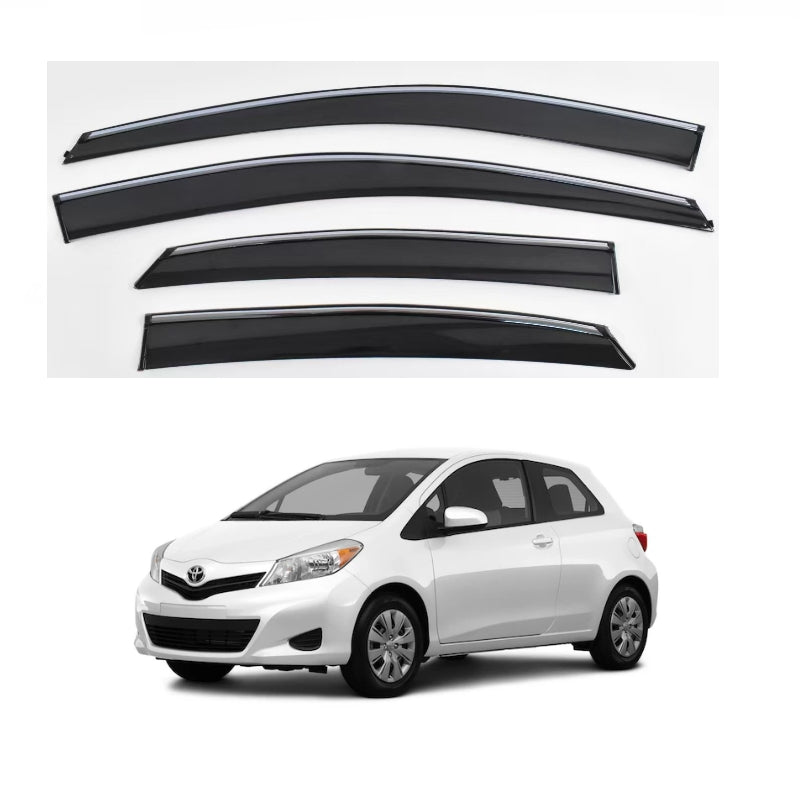 Weathershields Window Visors for Toyota Yaris Hatchback 2011–2020 | 4-Piece Slimline Smoke Tint Set