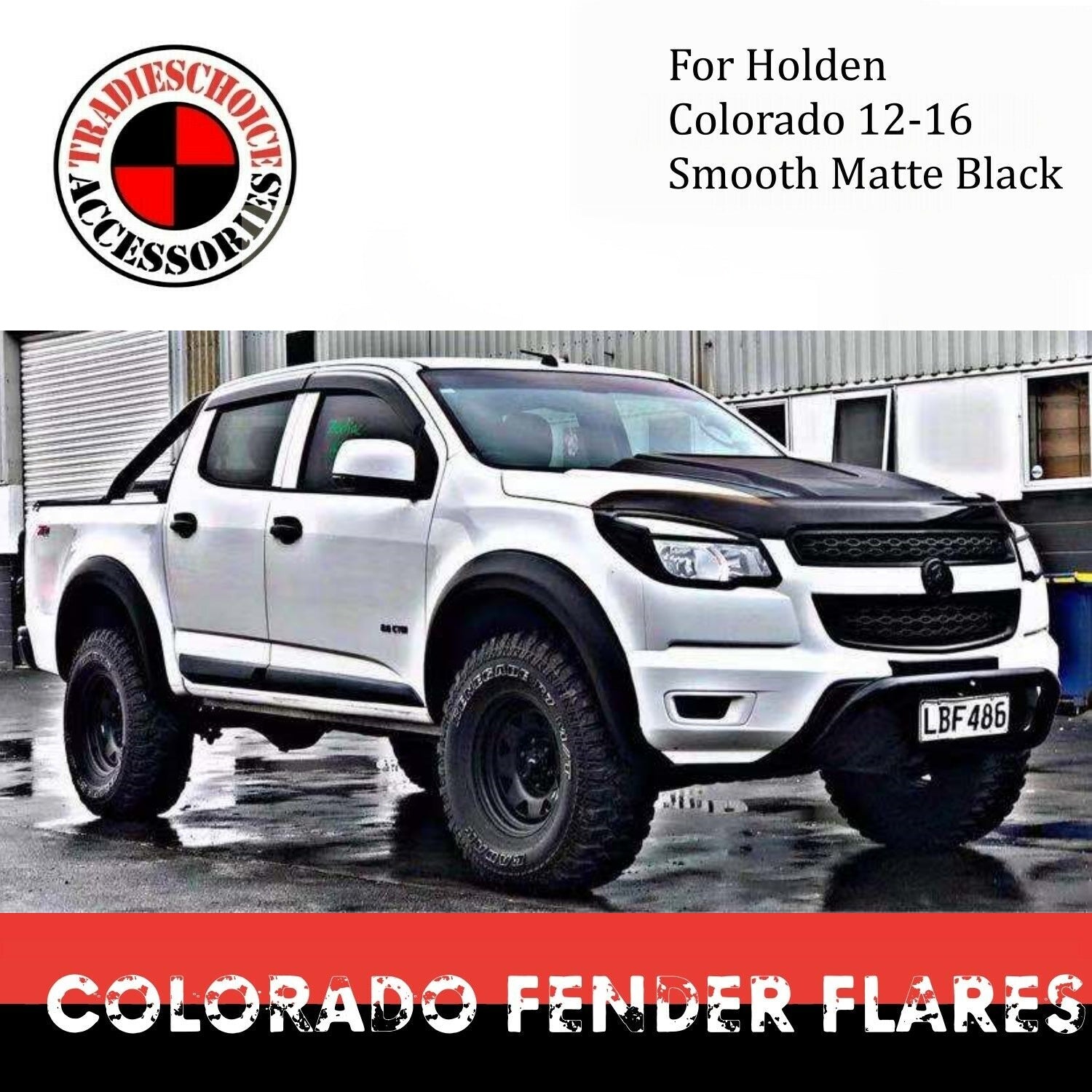 TRADIESCHOICE Matte Black OEM Design Fender Flare Wheel Arch for Holden Colorado 2012-2015 | Style and Durability Combined
