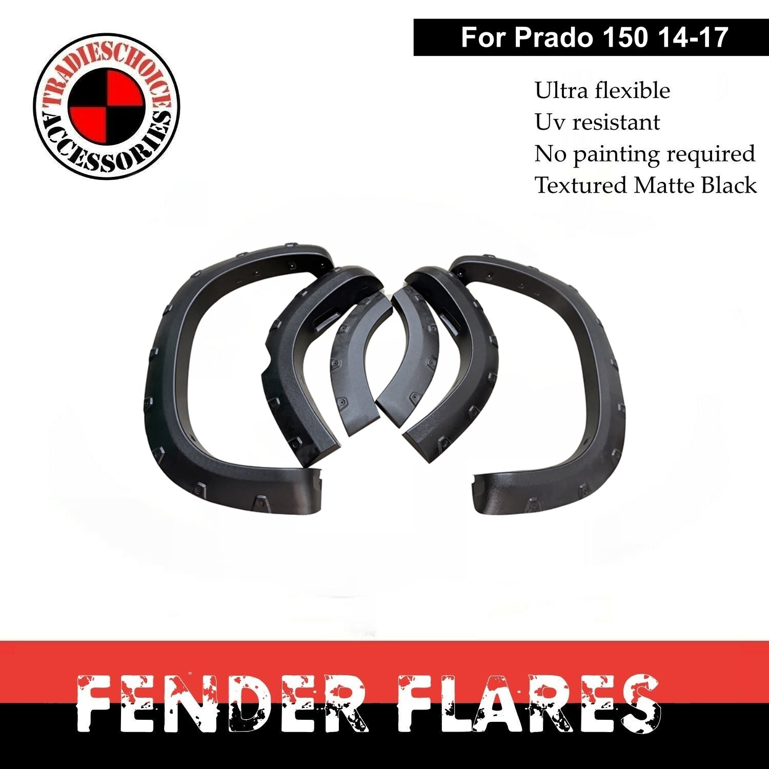 FENDER FLARES Suitable for Prado 150 LandCruiser 2014-2017 Guard BLACK