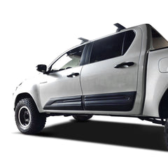 Side Door Body Moulding Cladding Trim Fit Toyota Hilux Revo 15-19 Matte Black