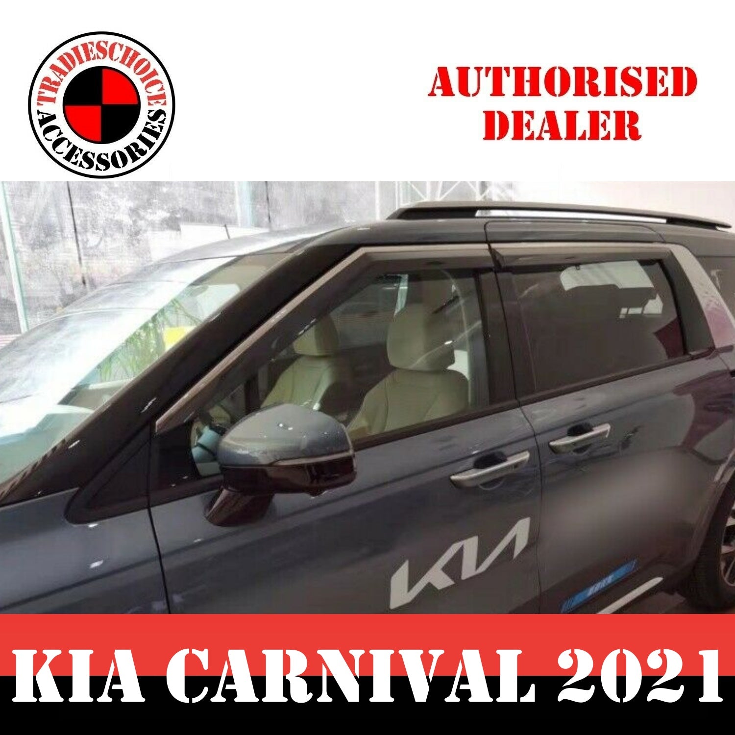 Weather Shields, Weathershields For Kia Carnival KA4 2021+ Rain Guards Tinted