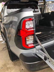 Black Rear Tail Light Lamp Cover For Toyota Hilux Rogue 2020 2021 2022 SR5