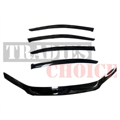 TRADIESCHOICE Bonnet Protector + Weather Shields for Ford FG Falcon XR XR6 XR8 2008-2014 | Style and Protection Combo