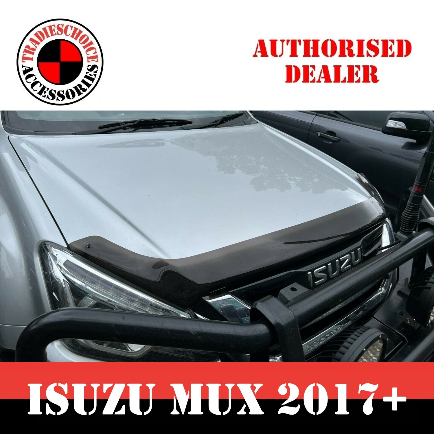 Bonnet Protector Weathershields for Isuzu MU-X 2017-2019 MY17 Tinted Guard MUX