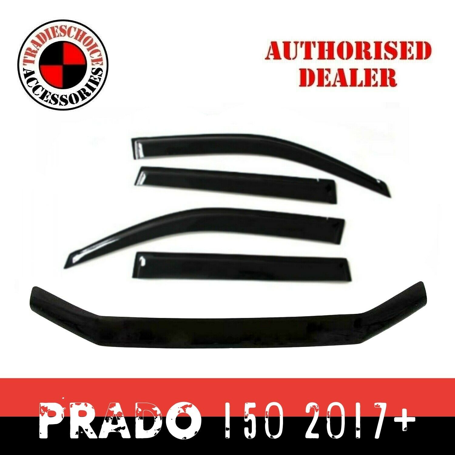 Bonnet Protector + Weathershields Visor to suit Toyota Prado 150 09/2017 -2024