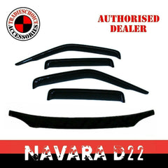 Bonnet Protector & Window Visors for Nissan Navara D22 2002-2015 Weathershields
