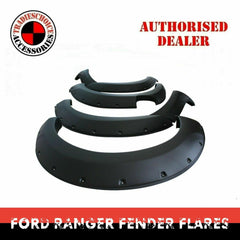 JUNGLE FENDER FLARES MATTE BLACK GUARD TRIM FITS FORD RANGER PX3 T8 2018 2019+ with sensor holes