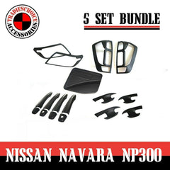 TRADIESCHOICE Matt Black Cover Headlight Tail Gas Door Handle for 14-19 Nissan NAVARA NP300 | Stylish and Protective Upgrades