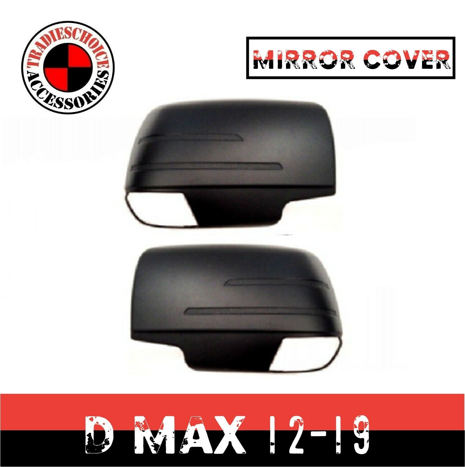 Matte Black Double Side Mirror Cover Trim Guard For Isuzu D max D-max 2012-2019