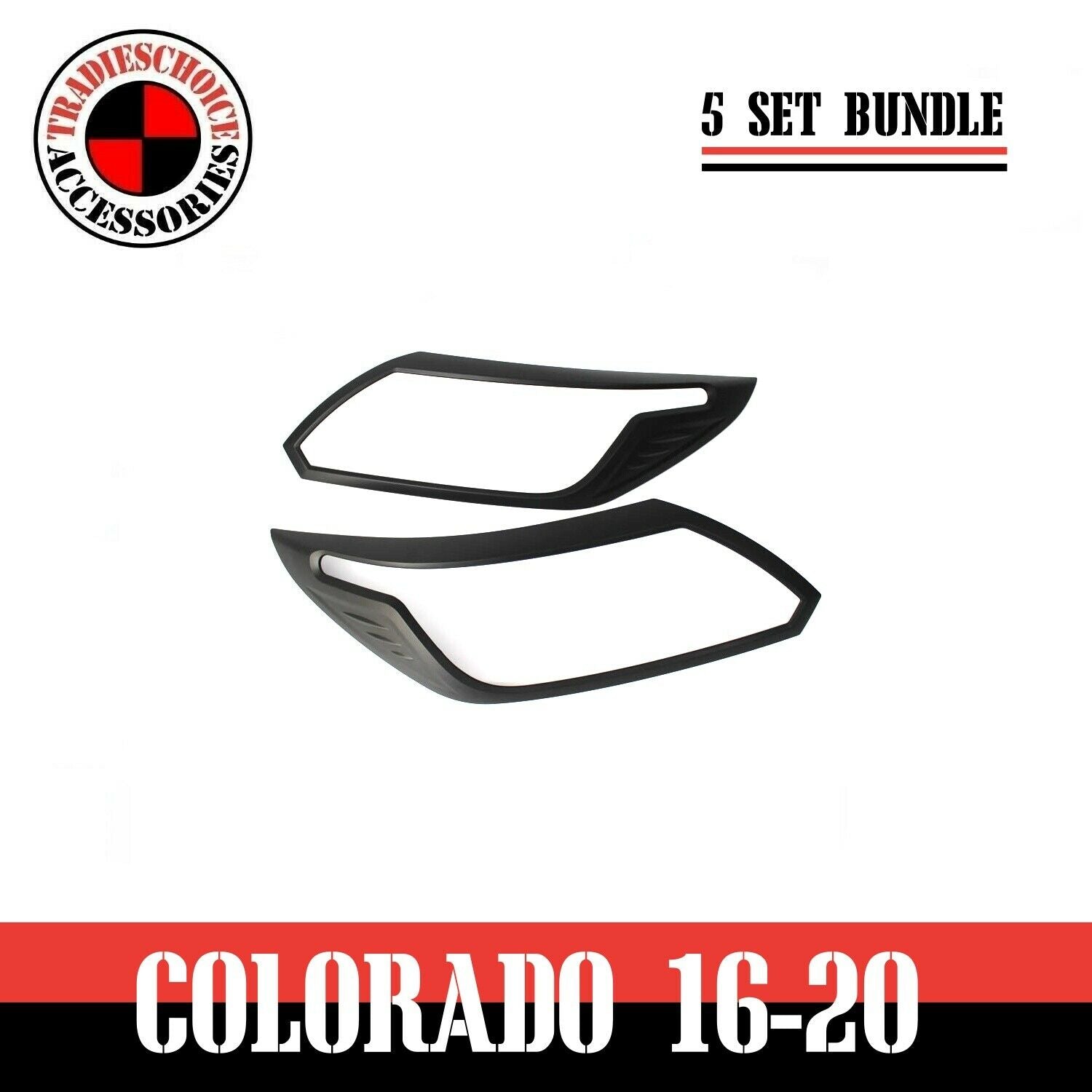 Matte Black Head Light Trim Cover to suit Holden Colorado Trailblazer 2016-2020