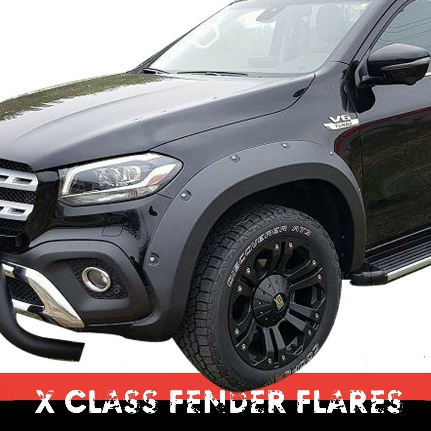 Fender Flares Wheel Arch Jungle Style Black suit Mercedes Benz X Class 2017-2020