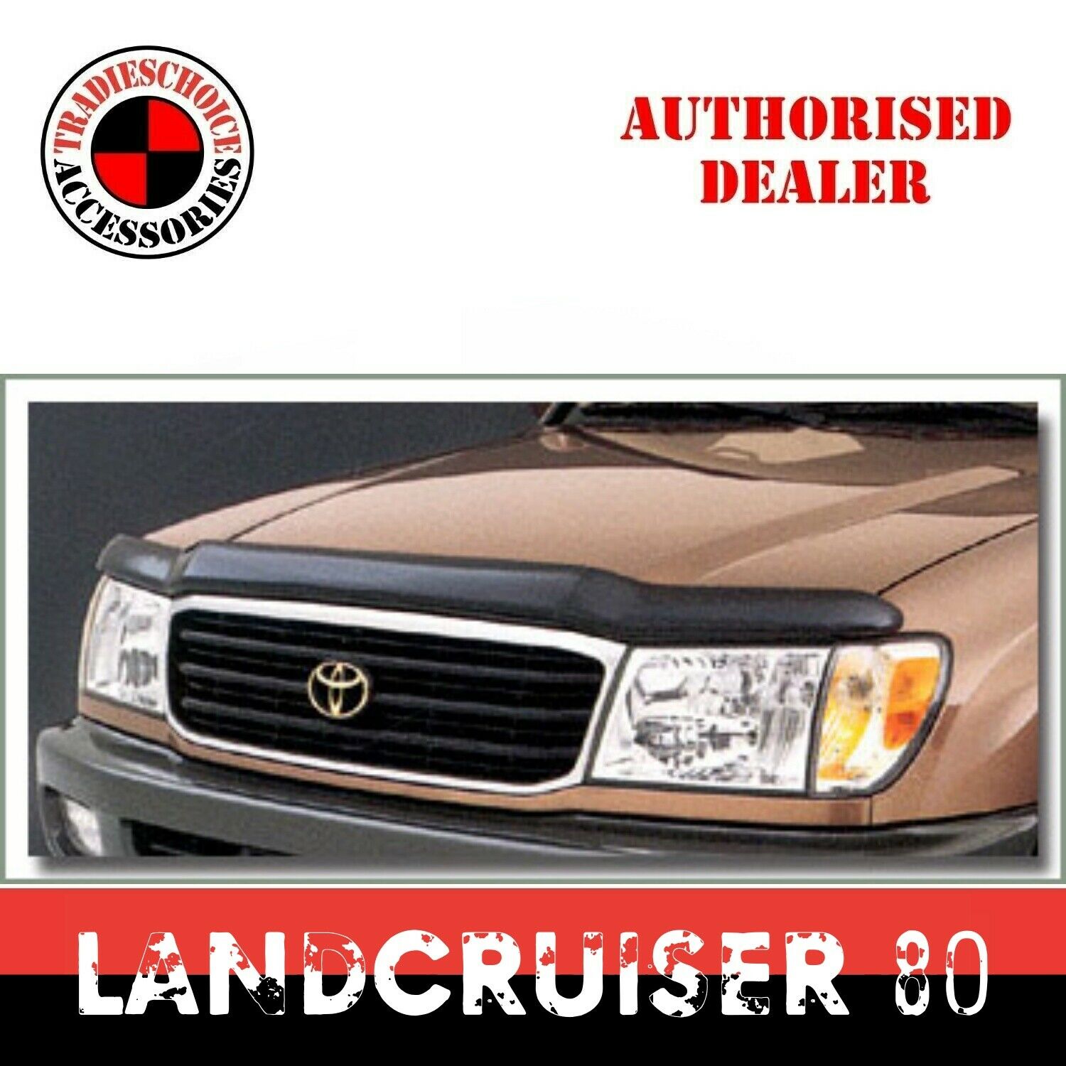 TRADIESCHOICE Bonnet Protector for Toyota Landcruiser 80 Series Cruiser | Tinted Black Guard for Style and Protection