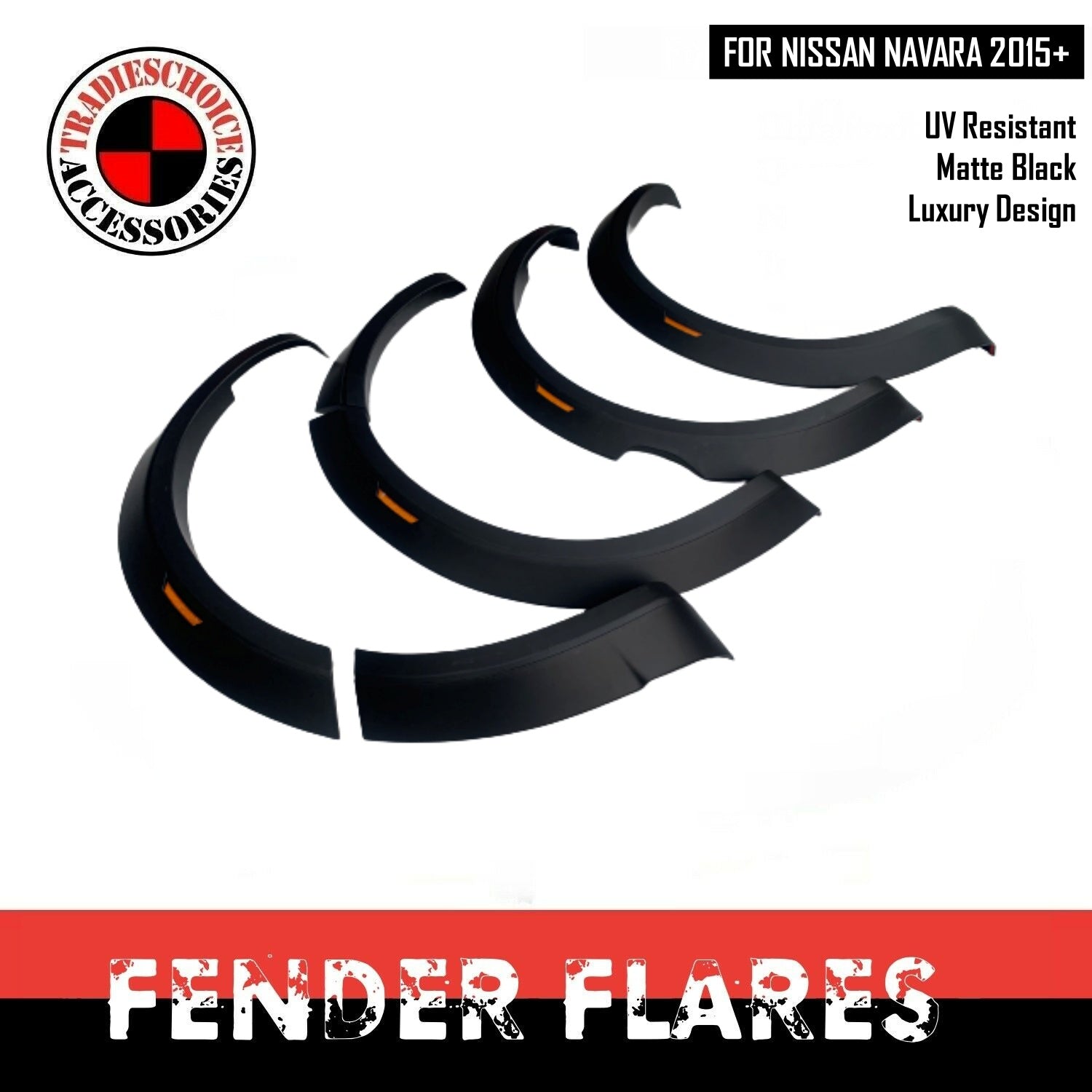 OEM FENDER FLARES WITH REFLECTORS SUITABLE FOR NISSAN NAVARA NP300 2015-2020