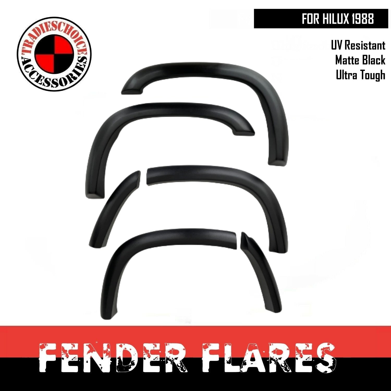 JUNGLE FENDER FLARES TO SUIT TOYOTA HILUX 1988-2005 GUARD COVER WHEEL ARCH FRONT ONLY
