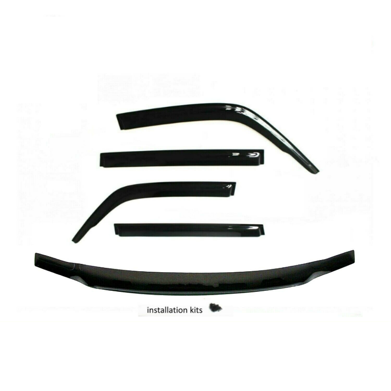 TRADIESCHOICE Bonnet Protector & Window Visors Weather Shield for Nissan Patrol GU4+ Y61 2004-2016 | Style and Protection
