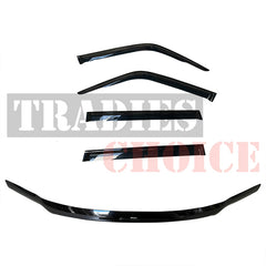 TRADIESCHOICE Bonnet Protector & Window Visors Weather Shield for Nissan Patrol GU4+ Y61 2004-2016 | Style and Protection