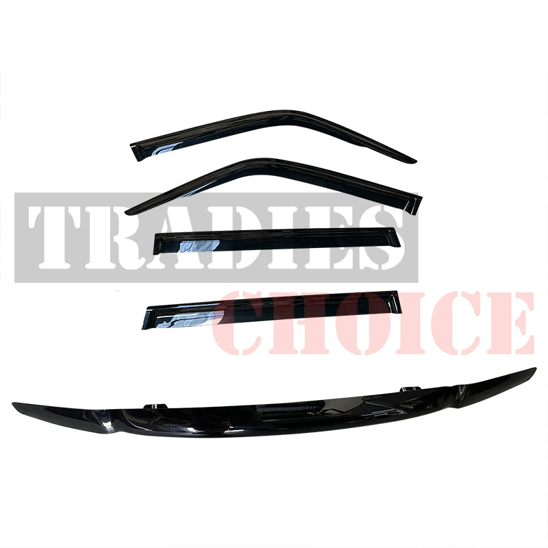 TRADIESCHOICE Bonnet Protector & Window Visors Weather Shield for Nissan Patrol GU Y61 1998-2004 | Enhanced Protection and Style Package