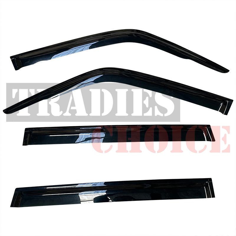 TRADIESCHOICE Bonnet Protector & Window Visors Weather Shield for Nissan Patrol GU Y61 1998-2004 | Enhanced Protection and Style Package