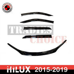 Bonnet Protector & Weathershields Window Visors For Toyota Hilux 2015-2019